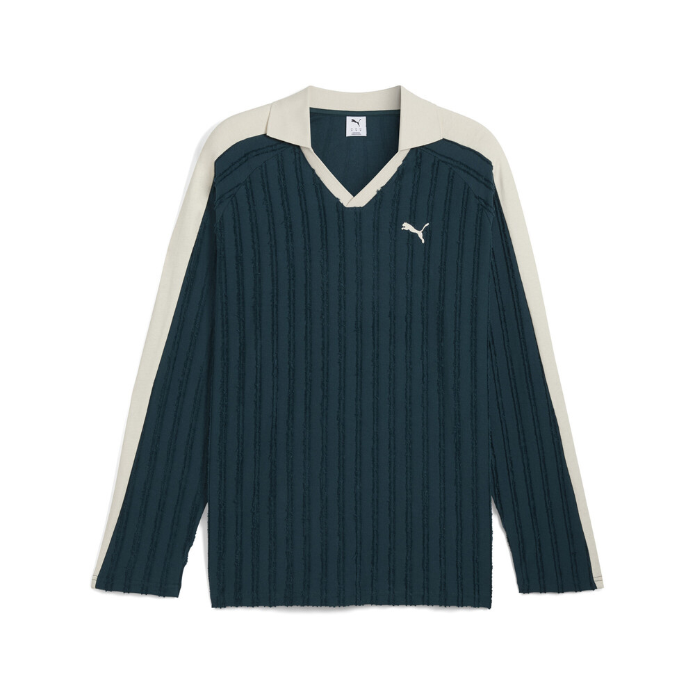 puma彪马2025男子男子-T7 Relaxed Long Sleeve Polo-淡绿针织有领长T63452875