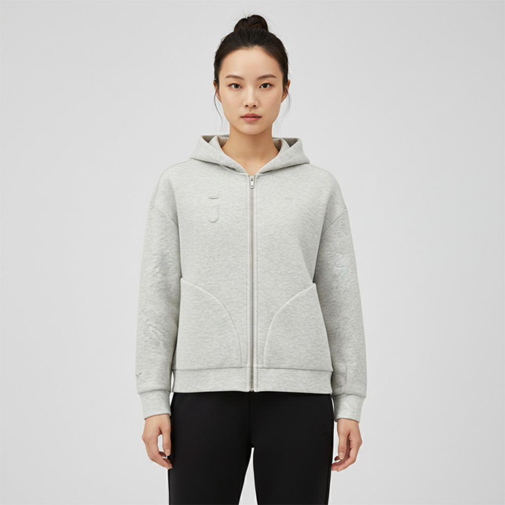 puma彪马2025中性中性-GR-XPRMNT Full-zip Hoodie-浅花灰针织连帽外套63346561