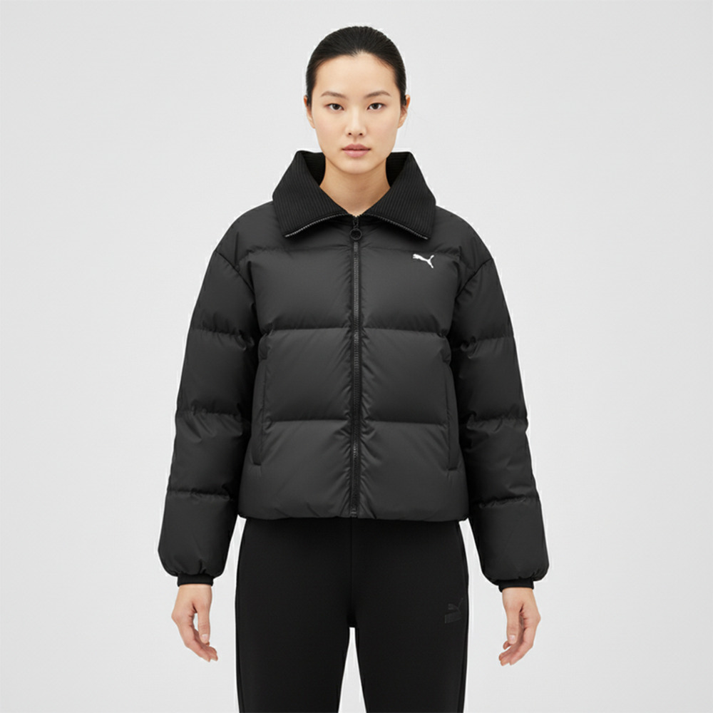 puma彪马2025女子女子-WINTERIZED Turn Down Collar W-黑色厚羽绒服-短63580701