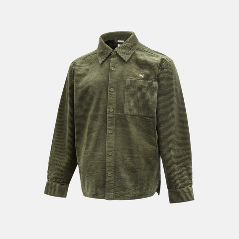 puma彪马2025中性中性-PLUSHVILLE Shirt-橄榄绿短袖衬衫63350281