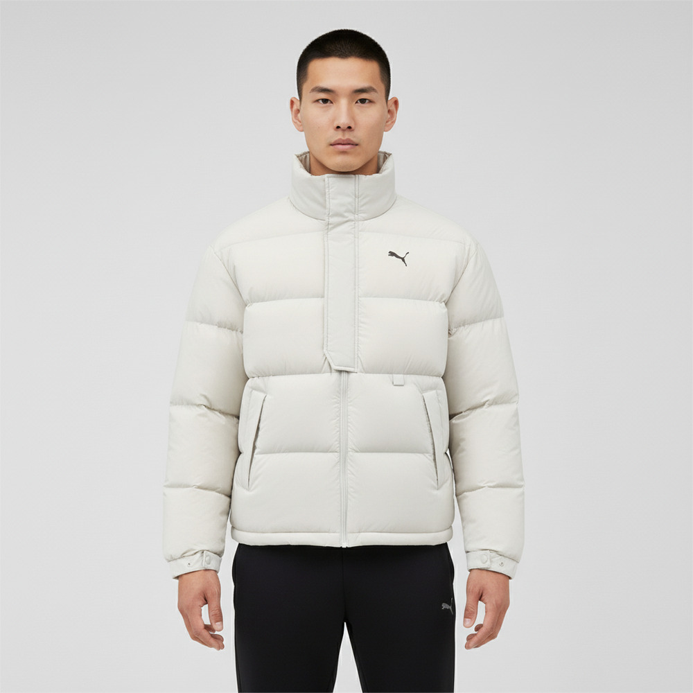 puma彪马2025男子男子-Men's Training Down Puffy jacket-灰色厚羽绒服-短52870861