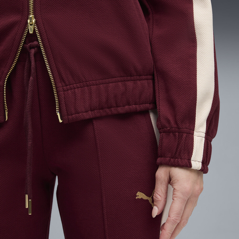 puma彪马2025女子女子-T7 Relaxed Track Jacket-酒红色针织无帽外套63396096