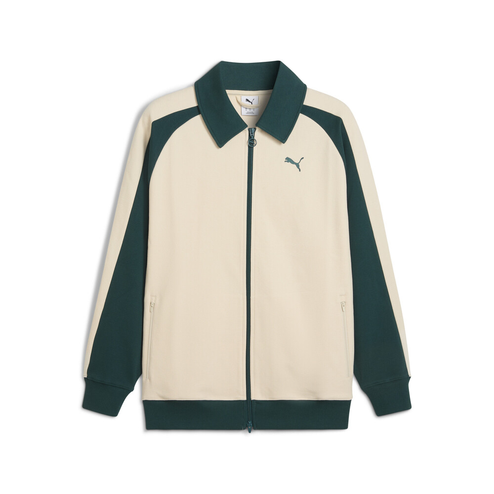 puma彪马2025中性中性-T7 Relaxed Wing Collar Jacquard Track Jacket DK-雪白色-淡绿针织无帽外套63402987