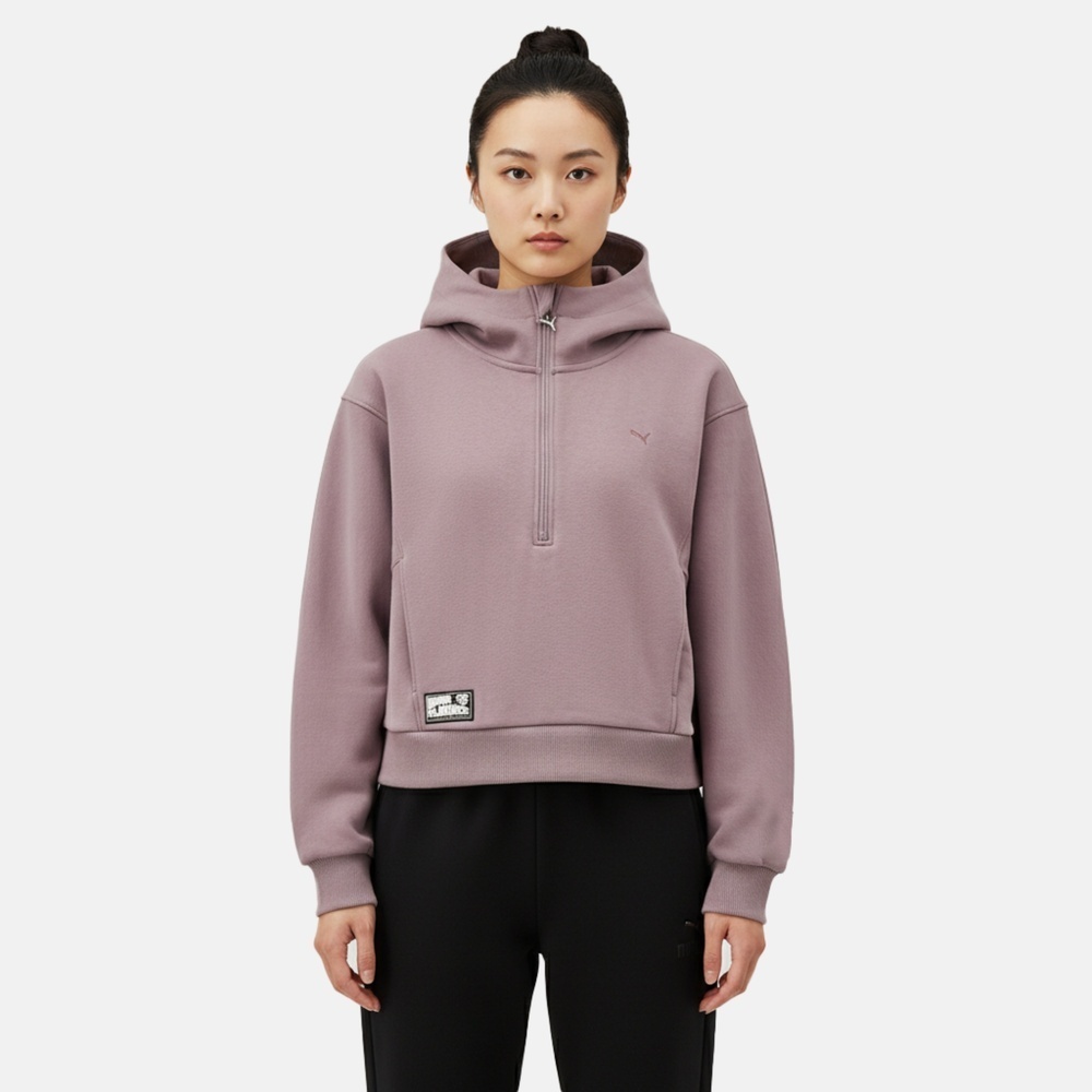 puma彪马2025女子女子-HAUS OF CLASSICS Hoodie W-深紫色针织连帽卫衣63351564