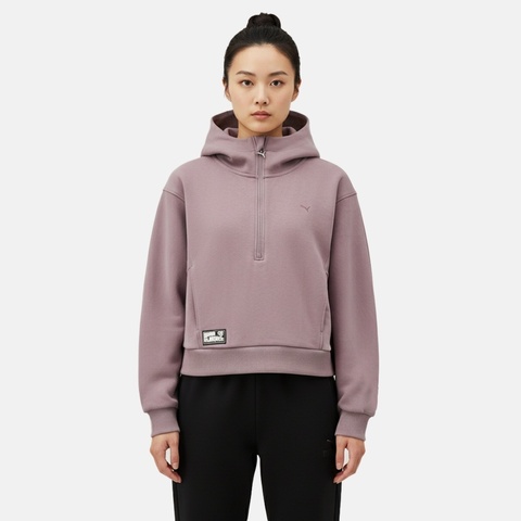 puma彪马2025女子女子-HAUS OF CLASSICS Hoodie W-深紫色针织连帽卫衣63351564