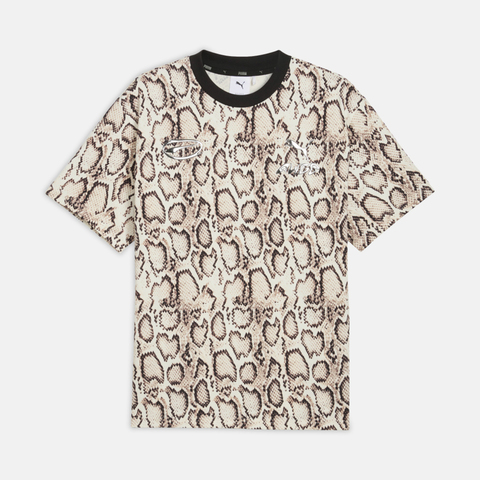 puma彪马2025中性中性-PUMA X A$AP ROCKY Snakeskin Tee-米白色-全印花针织无领短T63523936