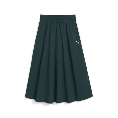 puma彪马2025女子女子-T7 Woven Midi Skirt-淡绿梭织长裙63406475