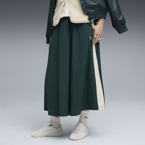 puma彪马2025女子女子-T7 Woven Midi Skirt-淡绿梭织长裙63406475