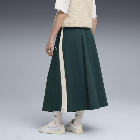 puma彪马2025女子女子-T7 Woven Midi Skirt-淡绿梭织长裙63406475