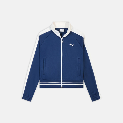 puma彪马2025女子女子-T7 Pique Track Jacket W-蓝宝石蓝针织无帽外套63839249