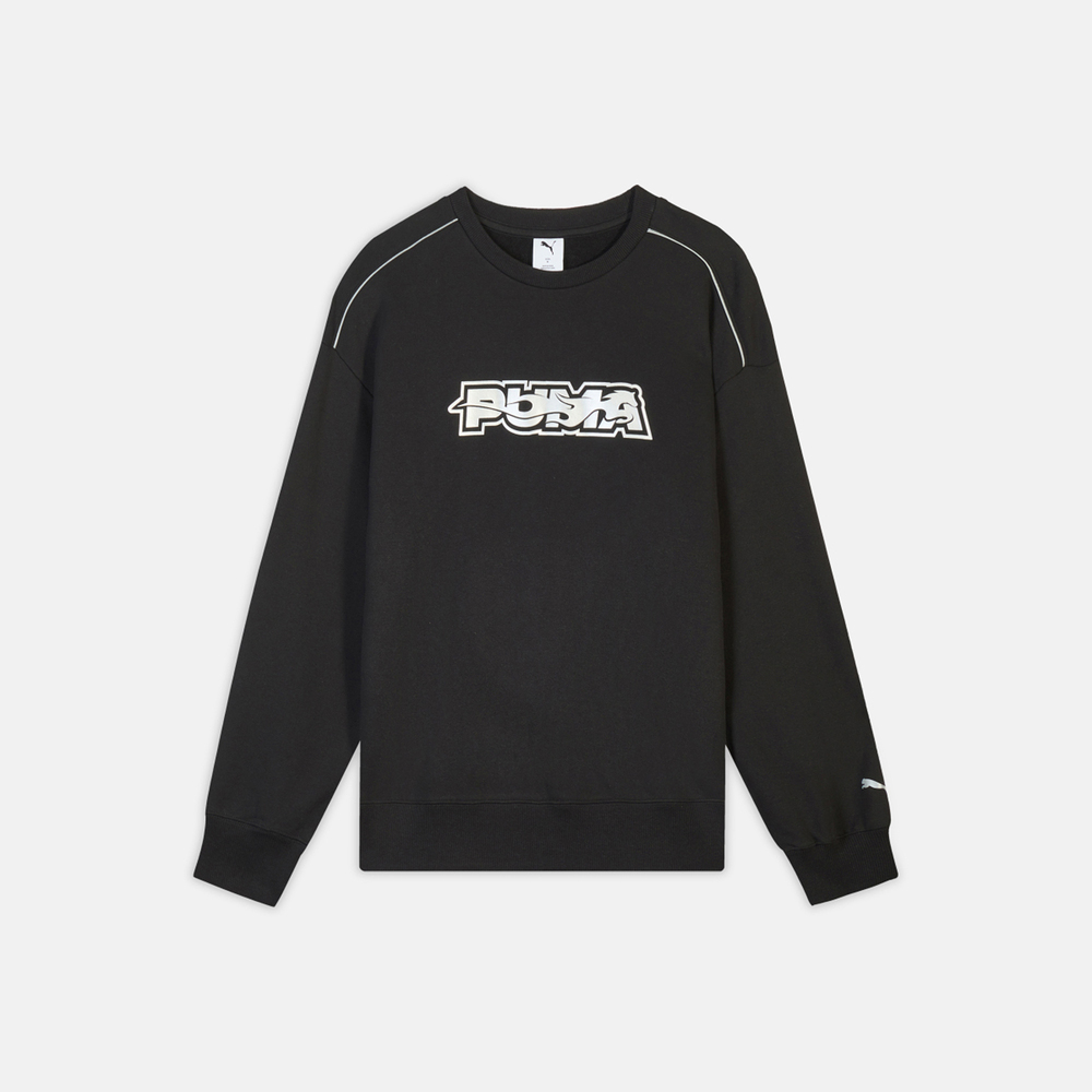 puma彪马2026中性中性-RACE AHEAD CREW TERRY-黑色针织无帽卫衣63603301