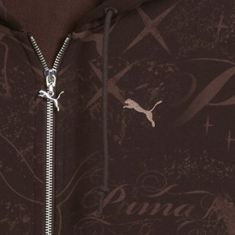 puma彪马2026女子女子-STREET GLAM Short Oversiz-巧克力棕针织连帽外套63706413