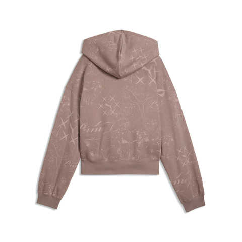 puma彪马2026女子女子-STREET GLAM Short Oversiz-砂岩棕针织连帽外套63706488