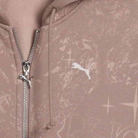 puma彪马2026女子女子-STREET GLAM Short Oversiz-砂岩棕针织连帽外套63706488