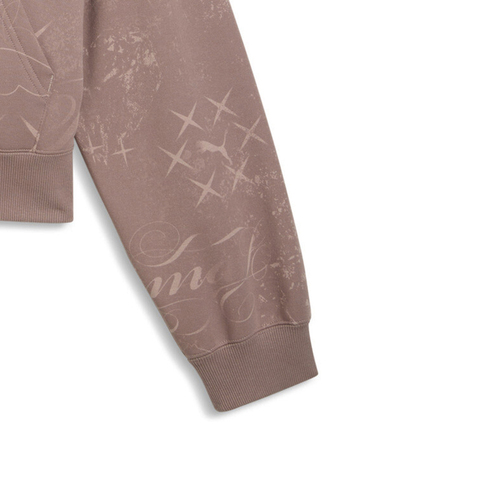 puma彪马2026女子女子-STREET GLAM Short Oversiz-砂岩棕针织连帽外套63706488