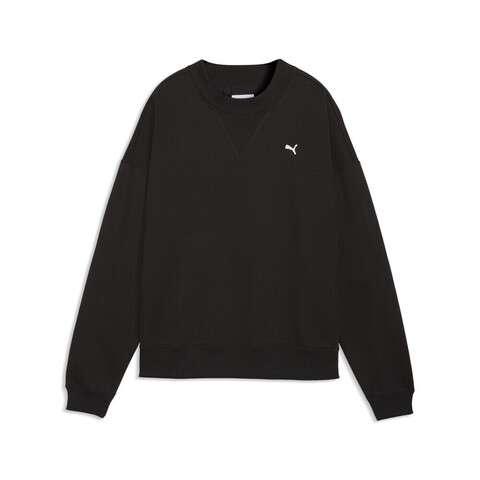 puma彪马2026女子女子-SELECT Essentials W Crew-黑色针织无帽卫衣63473501