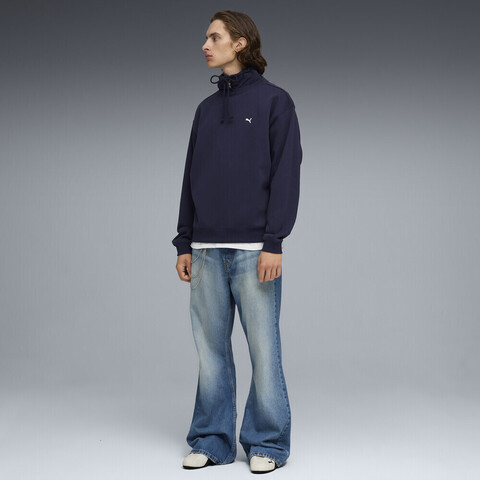 puma彪马2026男子男子-SELECT Essentials Crew-海军蓝针织无帽卫衣63473406