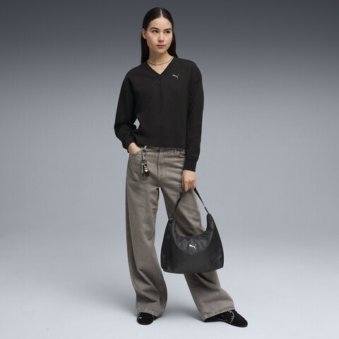 puma彪马2026女子女子-ESS ELEVATED Comfort V-ne-黑色针织无帽卫衣69409301