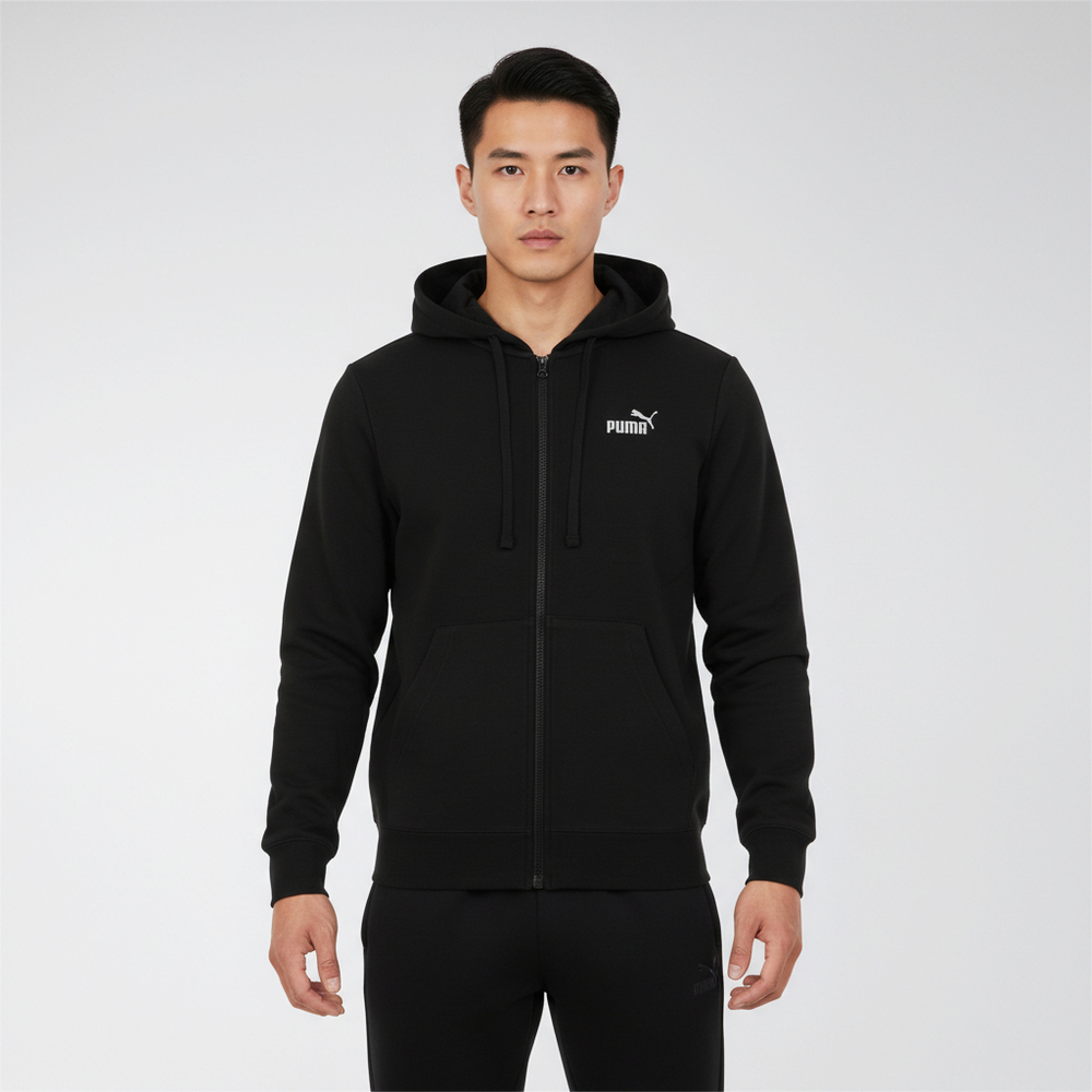 puma彪马2026男子男子-FULL-ZIP HOODIE DK-黑色针织连帽外套69545301