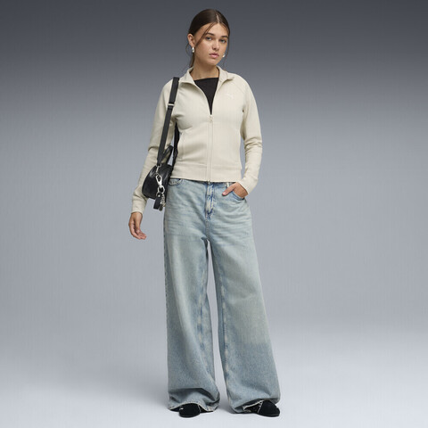 puma彪马2026女子女子-ESS Slim Track Jacket DK-雪白色针织无帽外套63453087