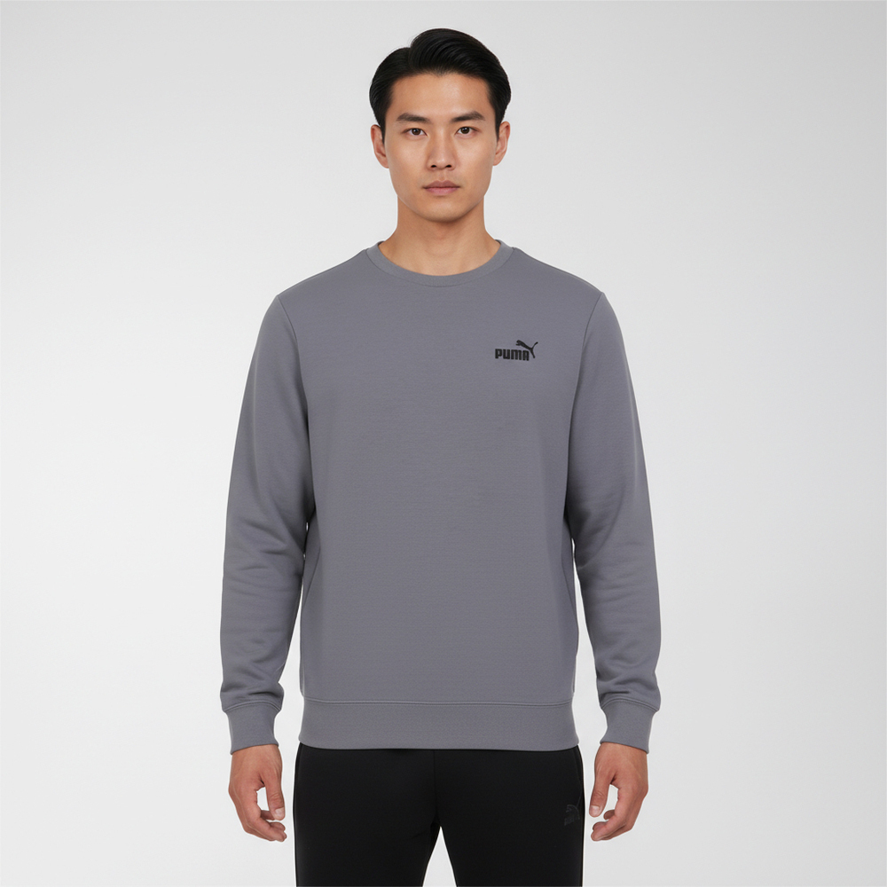 puma彪马2026男子男子-ESS No. 1 LOGO CREW DK-灰色针织无帽卫衣69545471