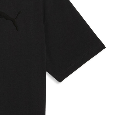puma彪马2026男子男子-ESS ELEVATED CAT LOGO Rel-黑色针织无领短T63777501