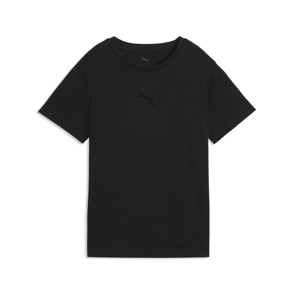 puma彪马2026女子女子-ESS ELEVATED Comfort Logo-黑色针织无领短T63777401
