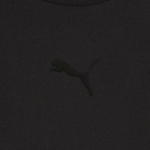 puma彪马2026女子女子-ESS ELEVATED Comfort Logo-黑色针织无领短T63777401
