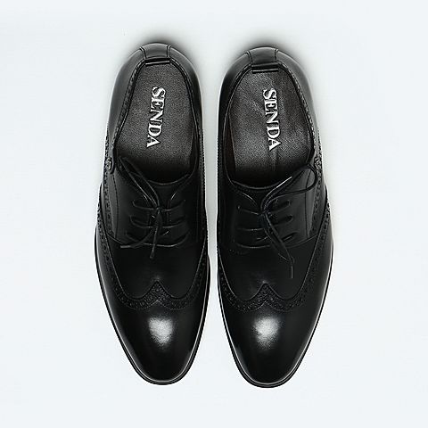 Senda/森达秋季专柜同款黑色牛皮男皮鞋JI101CM6