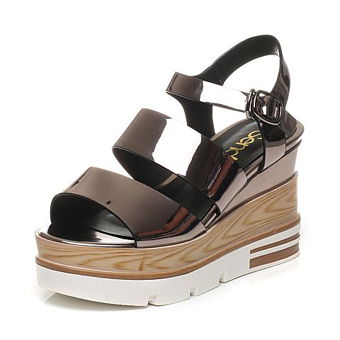 Senda/森达夏季专柜同款时尚休闲舒适女坡跟凉鞋3SA26BL7