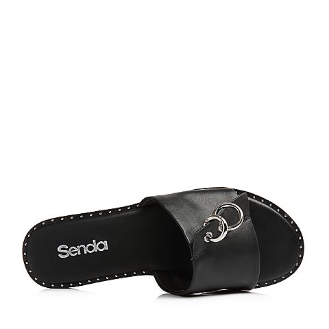Senda/森达夏季新款专柜同款时尚韩版外穿平底女拖鞋VIJ33BT8
