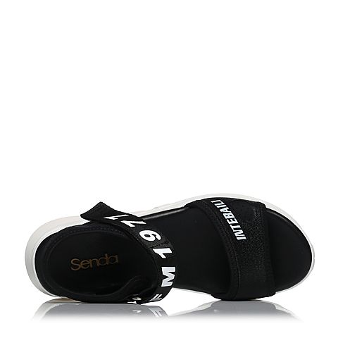 Senda/森达夏季新款专柜同款休闲学生女坡跟凉鞋4ED01BL8