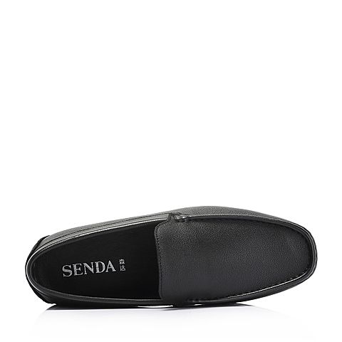Senda/森达秋季新款专柜同款简约舒适休闲男豆豆鞋1LK30CM8