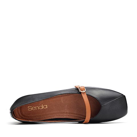 Senda/森达秋季新款专柜同款舒适平底玛丽珍女单鞋VBIA6CQ8