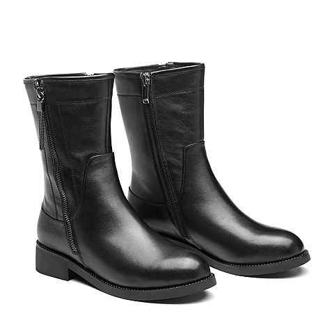 senda/森达冬季新款专柜同款时尚韩版休闲女中筒靴vqj61dz8