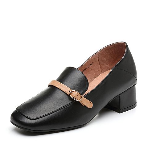 senda/森达2019春季新款专柜同款通勤中粗跟舒适女单鞋vte20am9