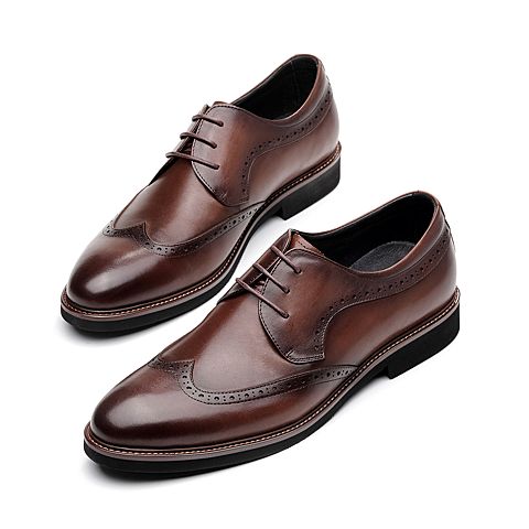 森达春新专柜同款英伦布洛克款式商务男鞋1DV15AM9