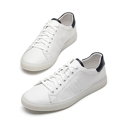 森达春季新款专柜同款韩版学生休闲男小白鞋V4F01AM9