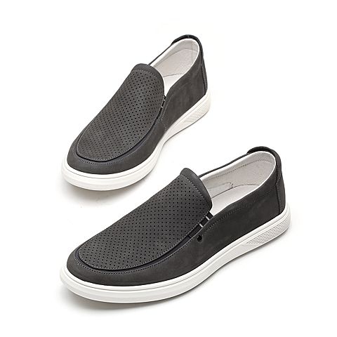 森达夏季新款专柜同款韩版一脚蹬休闲男乐福鞋V46C6BM9