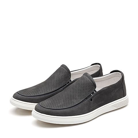 森达夏季新款专柜同款韩版一脚蹬休闲男乐福鞋V46C6BM9