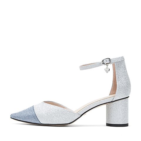 森达夏季新款专柜同款性感尖头中空女凉鞋VZO31BK9