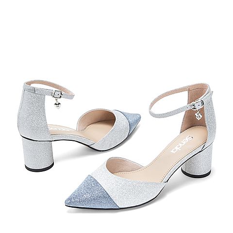 森达夏季新款专柜同款性感尖头中空女凉鞋VZO31BK9