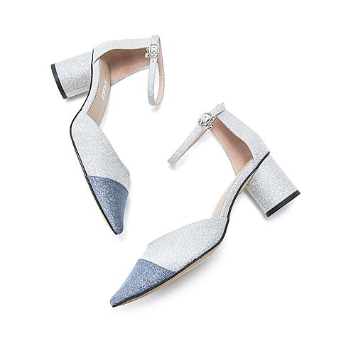 森达夏季新款专柜同款性感尖头中空女凉鞋VZO31BK9