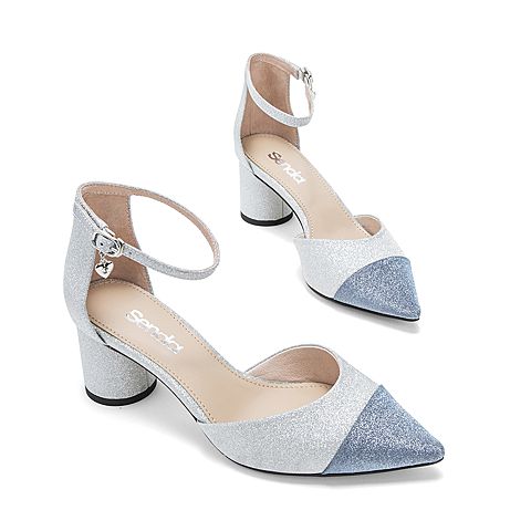 森达夏季新款专柜同款性感尖头中空女凉鞋VZO31BK9