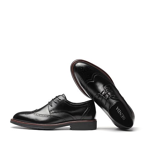 森达秋季新款专柜同款英伦布洛克款式商务男鞋V1M13CM9