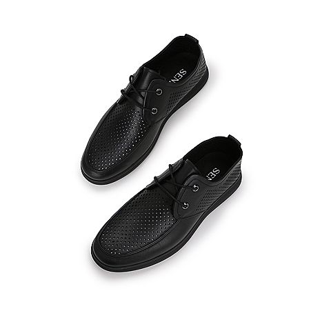 森达夏季新款专柜同款鞋面打孔舒适男休闲鞋V4519BM9