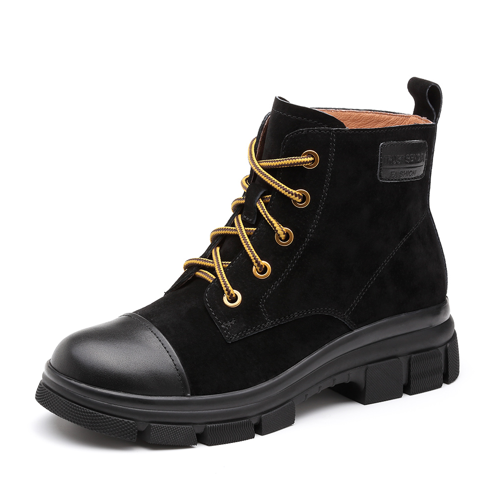 senda/森达2019冬季新款专柜同款时尚欧美休闲女马丁靴4tp01dd9y