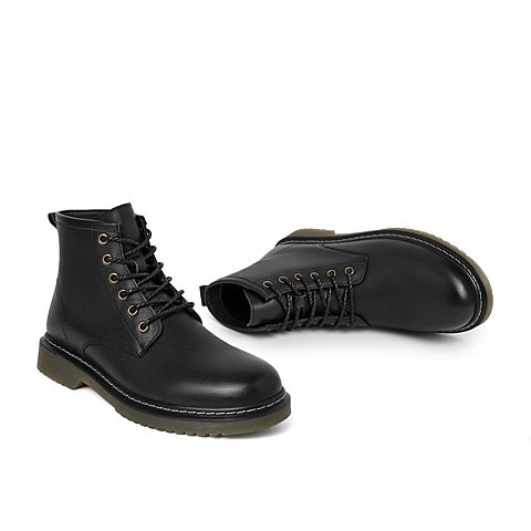 森达冬季新款简约户外休闲平底舒适男马丁靴ZH161DD9