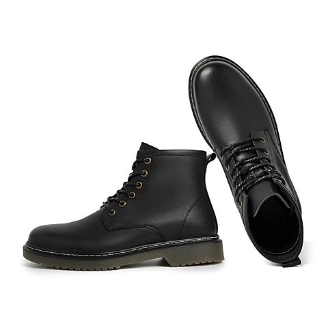 森达冬季新款简约户外休闲平底舒适男马丁靴ZH161DD9