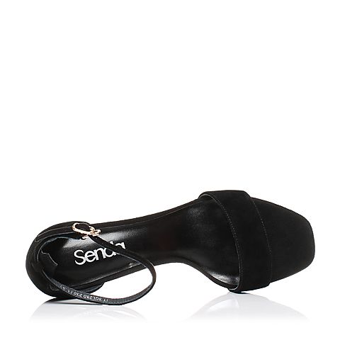 森达夏季专柜同款时尚优雅一字带女高跟凉鞋ZWP-2BL9